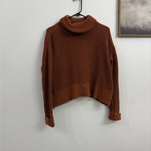 Vetta Oversized Sweater CS Turtleneck Crop Knit Terracotta